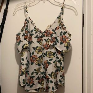 White off the shoulder floral top